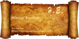 Hönig Eszter névjegykártya